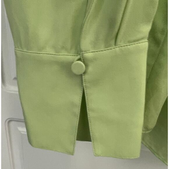 Lafayette 148 NY Looped Button 100% Silk Blouse in Key Lime Green Size 1X - Picture 4 of 7